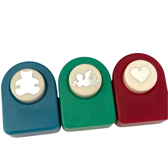 DIY 53 Craft Wooden Rubber Stamps Lot, 3 Decorative Craft Punchers Scrapbooking - Picture 8 of 11